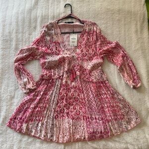 Zara summer flowy long sleeve dress